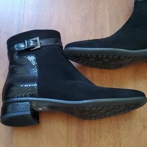 Aquatalia Suede Snakeskin Ankle Boot, 7